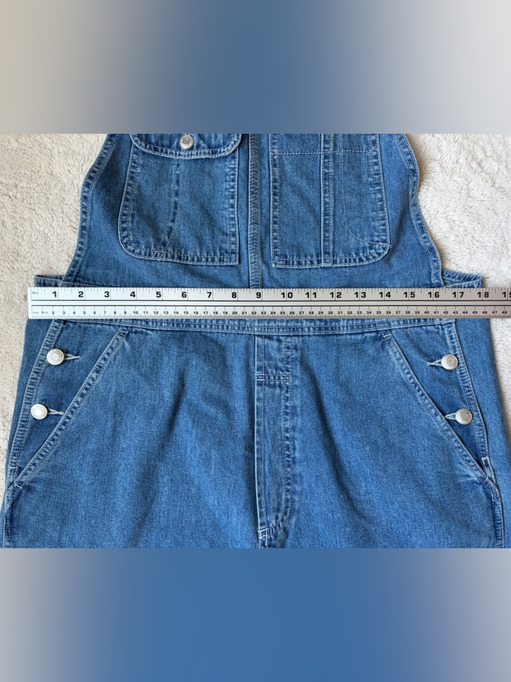Gap Factory Classic Blue Denim Overalls Size Medium - Picture 8 of 10